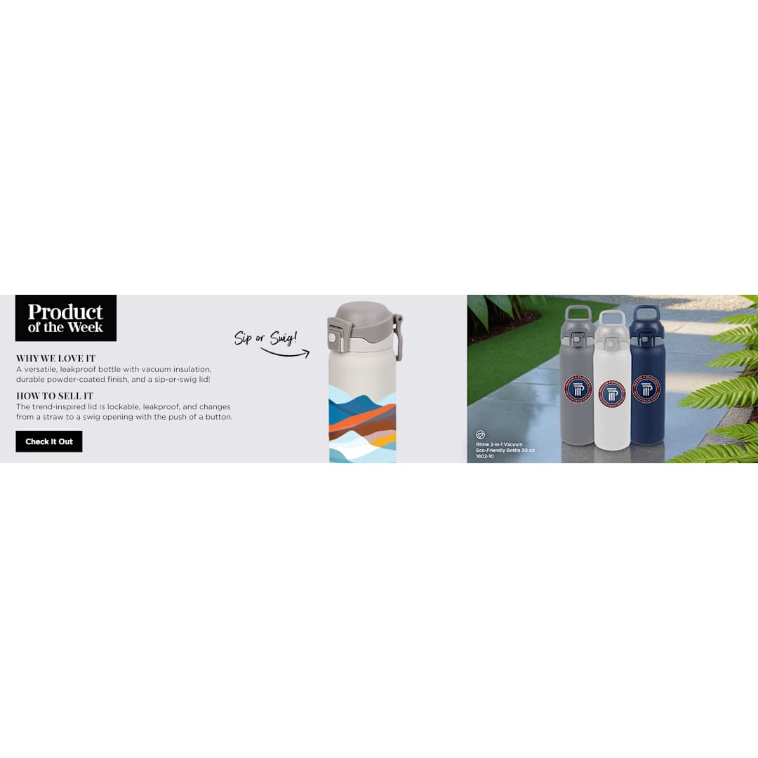 Rhine 2 in 1 Vacuum Insulated Bottle 30oz